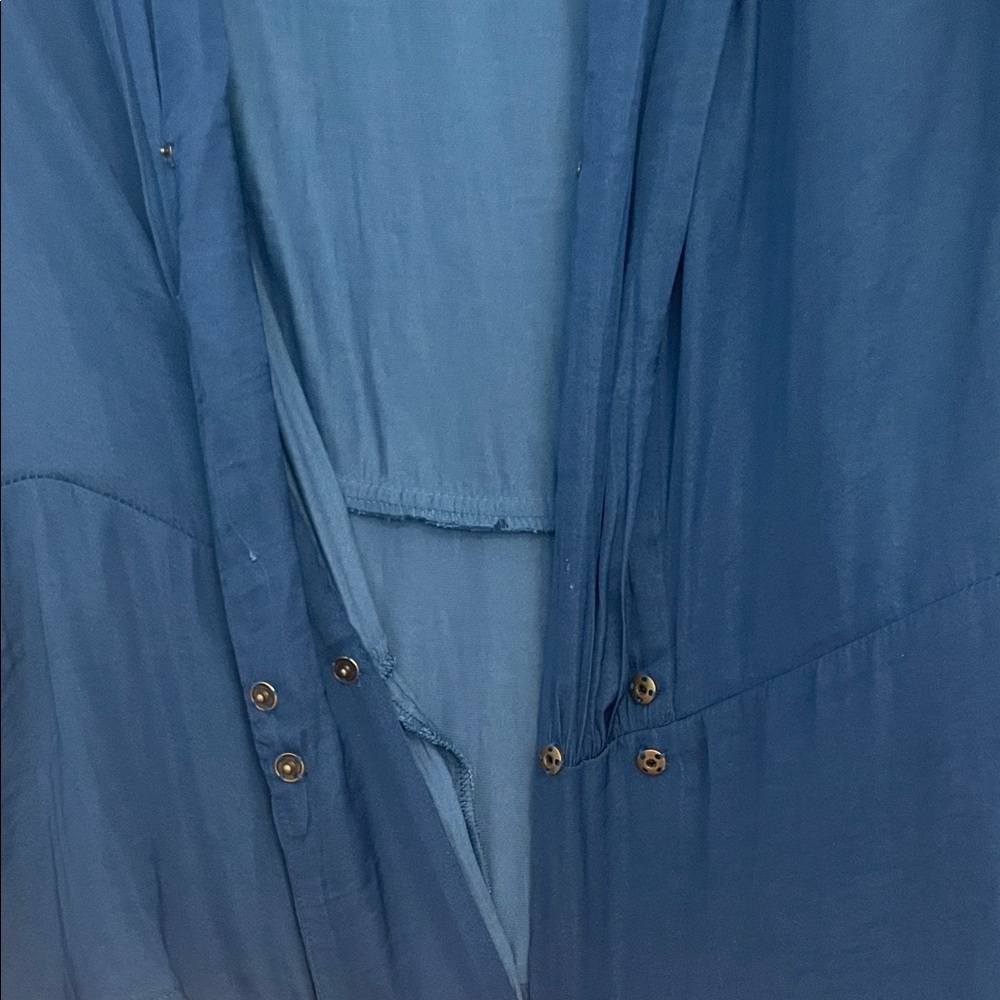 NWOT! 1state Deep Blue Wrap Blouse with buttons - Picture 3 of 4
